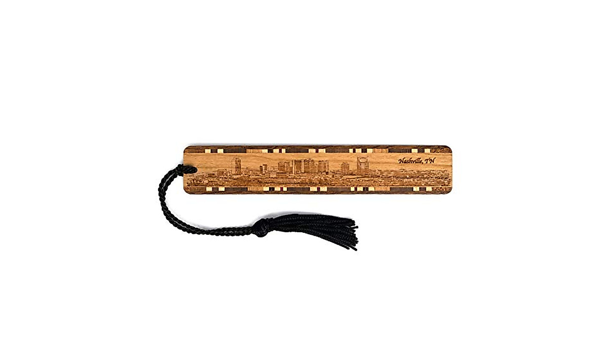 Personalized Nashville Skyline Wooden Bookmark | Handmade in USA