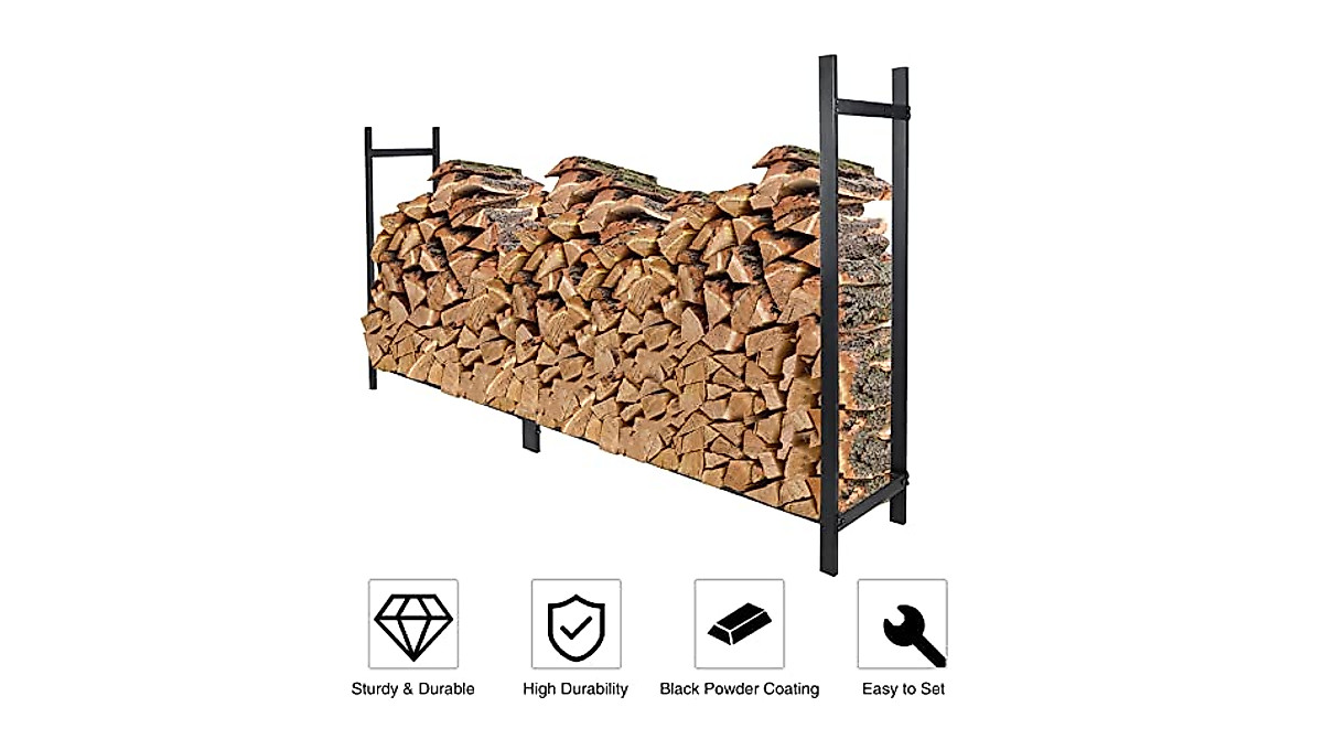 Heavy Duty 8ft Firewood Rack for Outdoor Use from RedSwing
