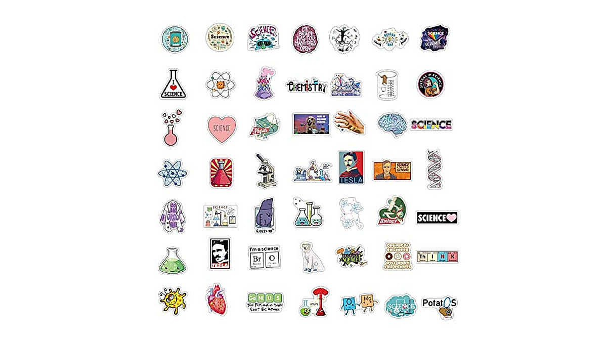 100PCS Science Lab Stickers - Waterproof Decals for Laptops & More