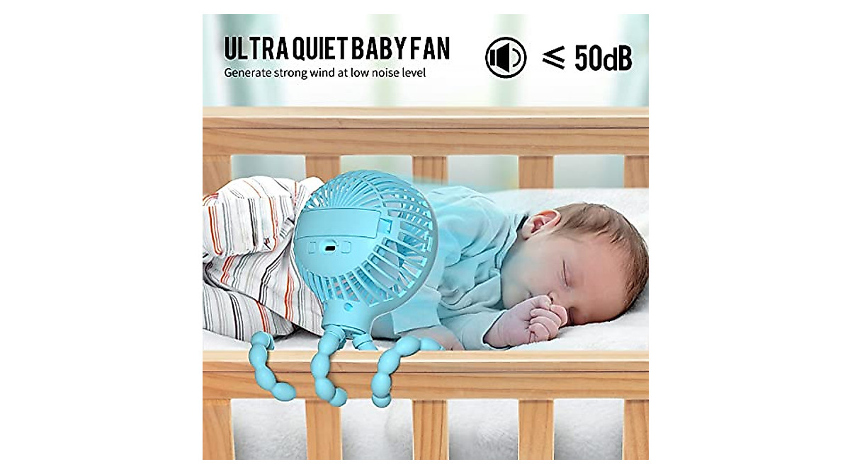 Portable Stroller Fan with LED Light & Aromatherapy | Upgraded 3-Speed Fan