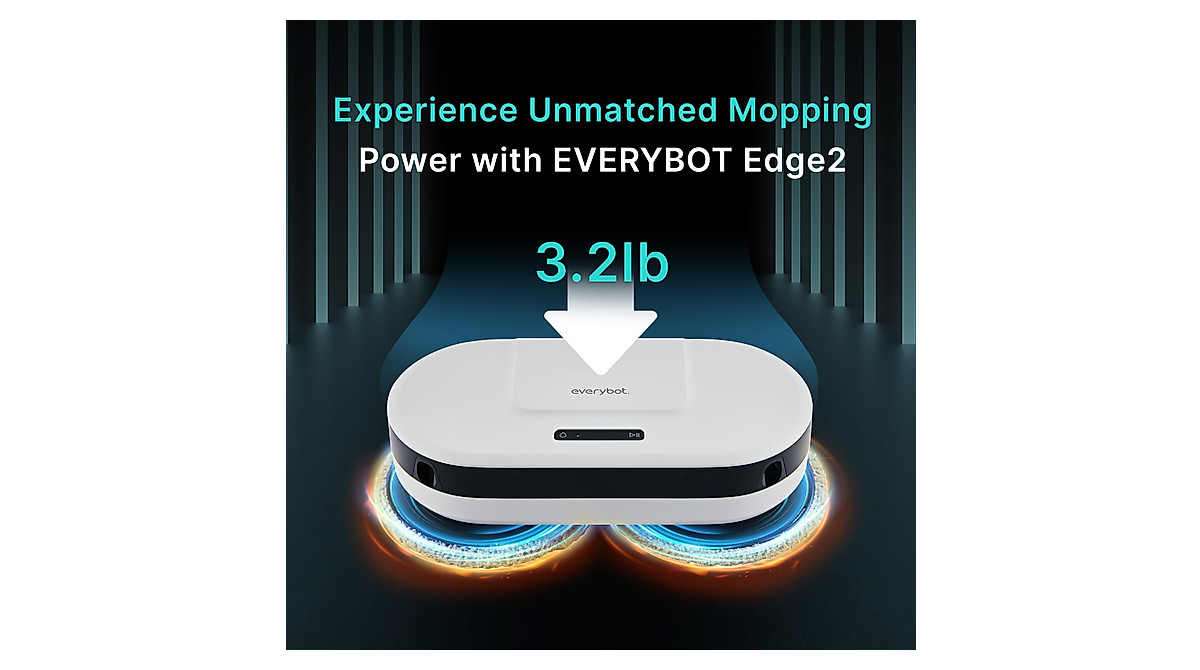 EVERYBOT Edge2 Robot Mop 2024 Upgrade | Powerful & Quiet Floor Cleaner