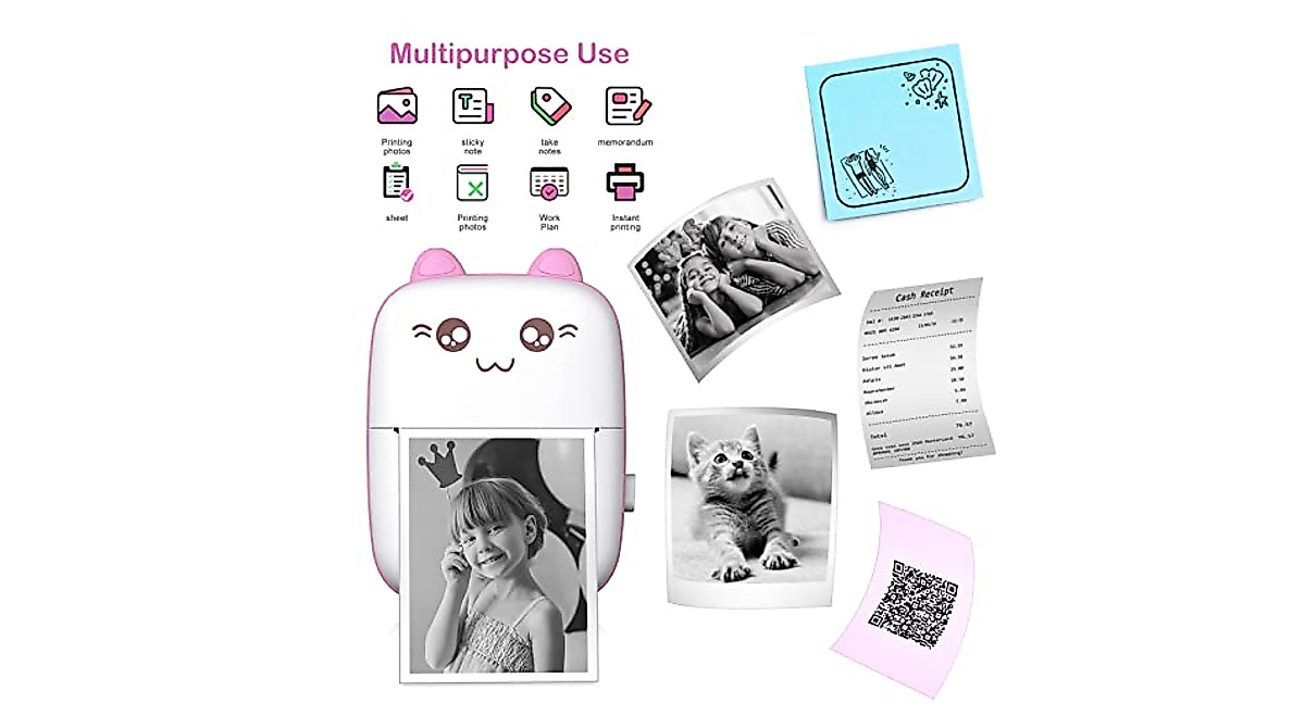 Mini Portable Thermal Printer for iOS & Android - Inkless & Compact