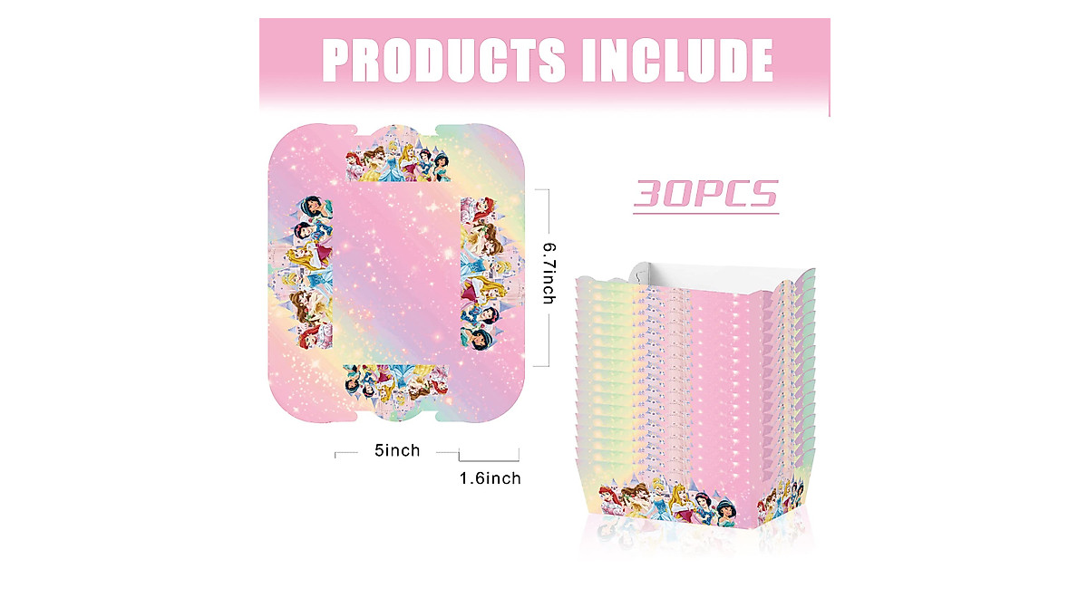 Princess Birthday Supplies - 30 Disposable Food Trays