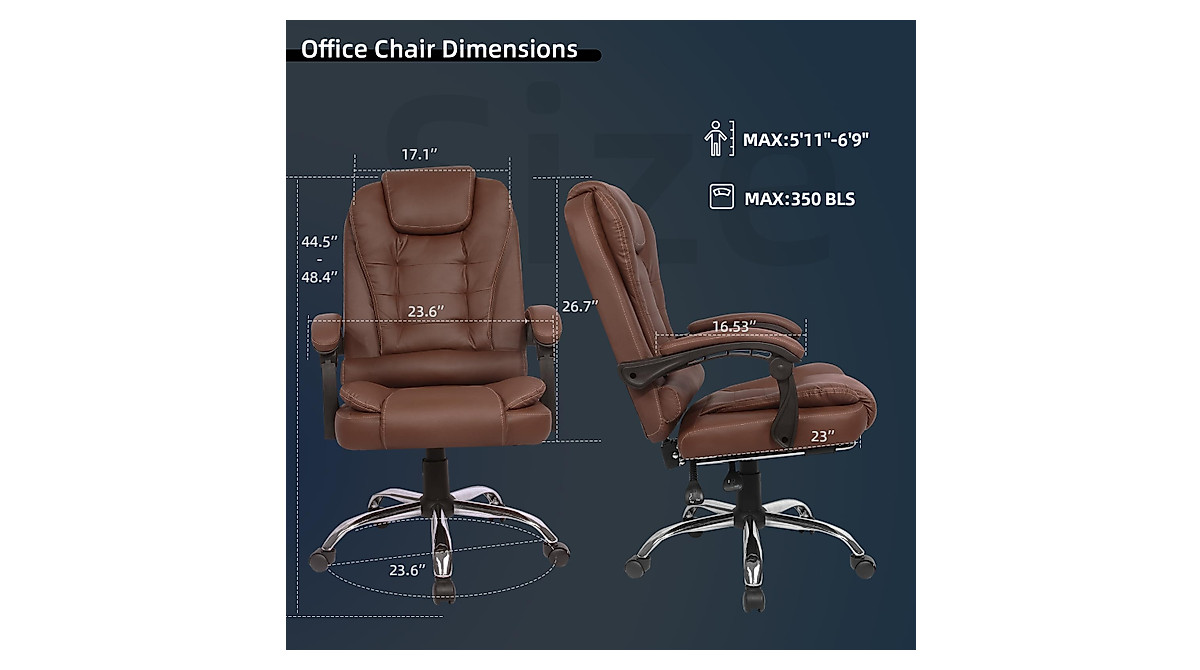 Toszn High Back Executive Office Chair with Footrest - Ergonomic ...