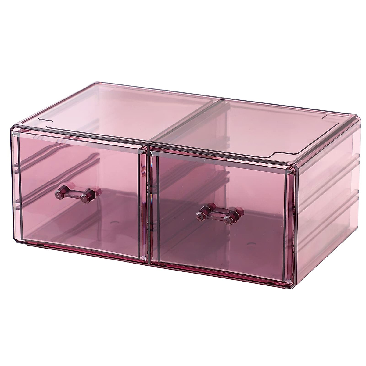 Cq Acrylic Stackable Storage Containers - Stylish Purple Organizer