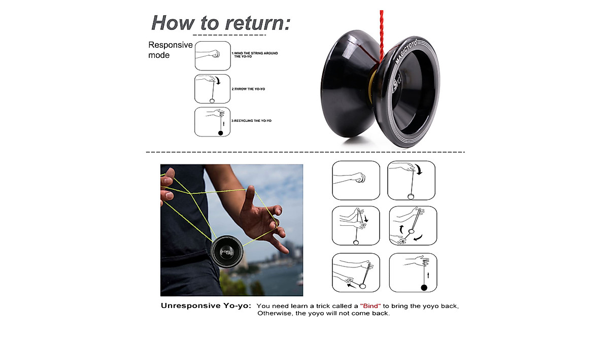 MAGICYOYO Pro Yo-Yo T5 Metal Responsive & Unresponsive Yo-Yo for Kids