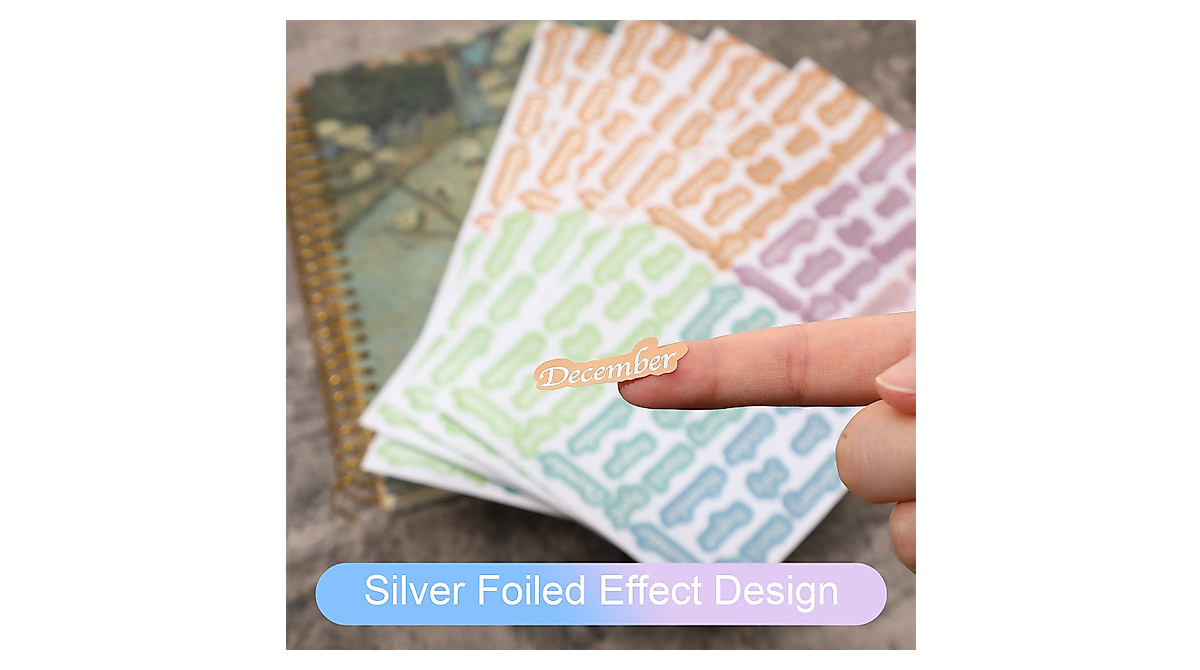 360 Foiled Month Stickers for Planners & Journals