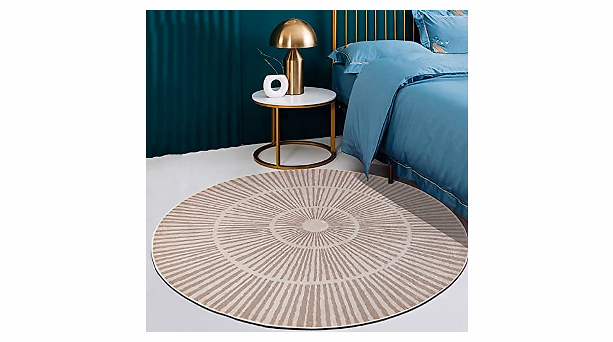 Lacomfy 4Ft Round Modern Abstract Rug - Nonslip Geometric