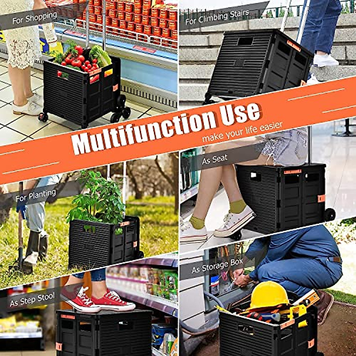 Mini Folding Shopping Trolley - Durable & Versatile Utility Cart