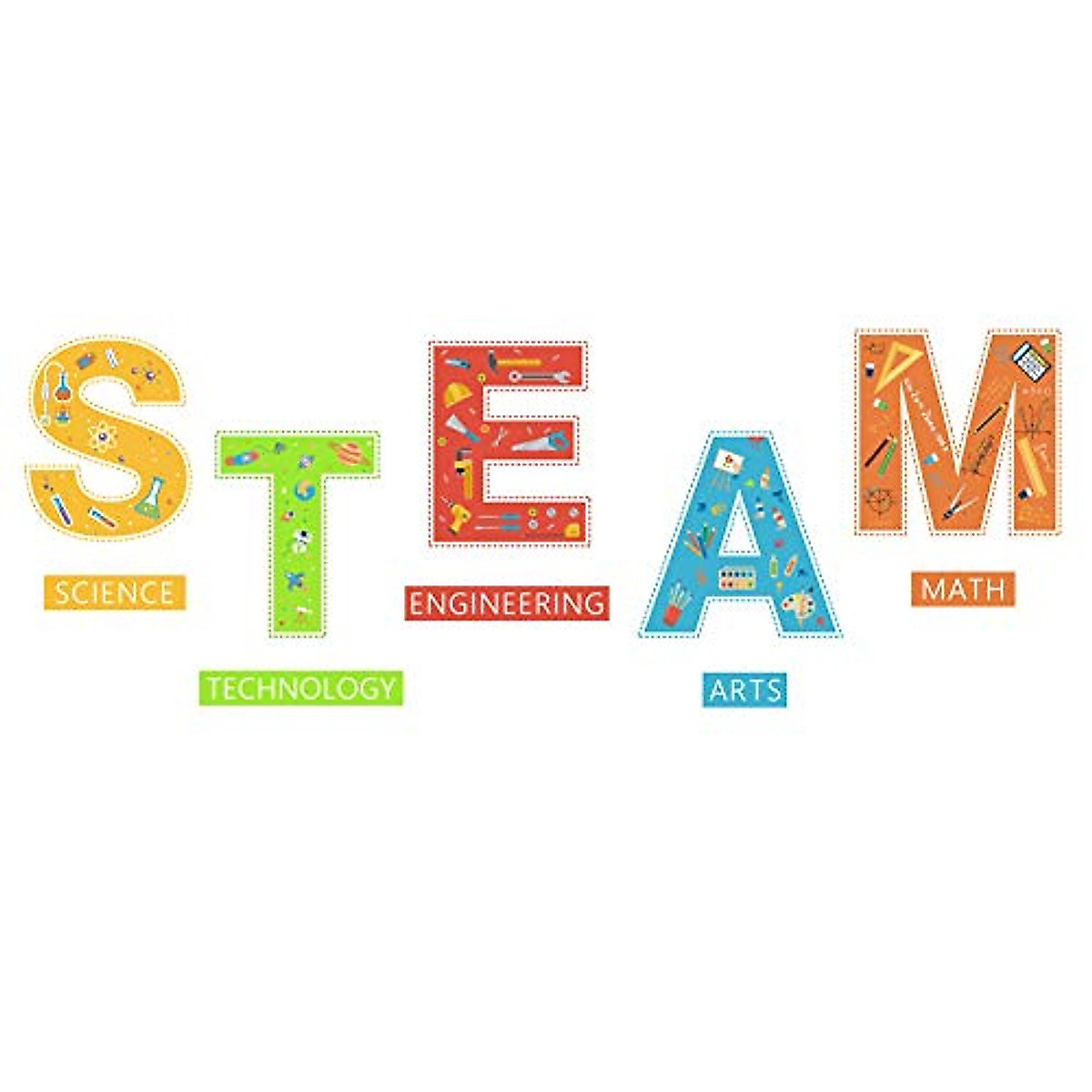 Colorful STEM Wall Decal for Classroom and Home