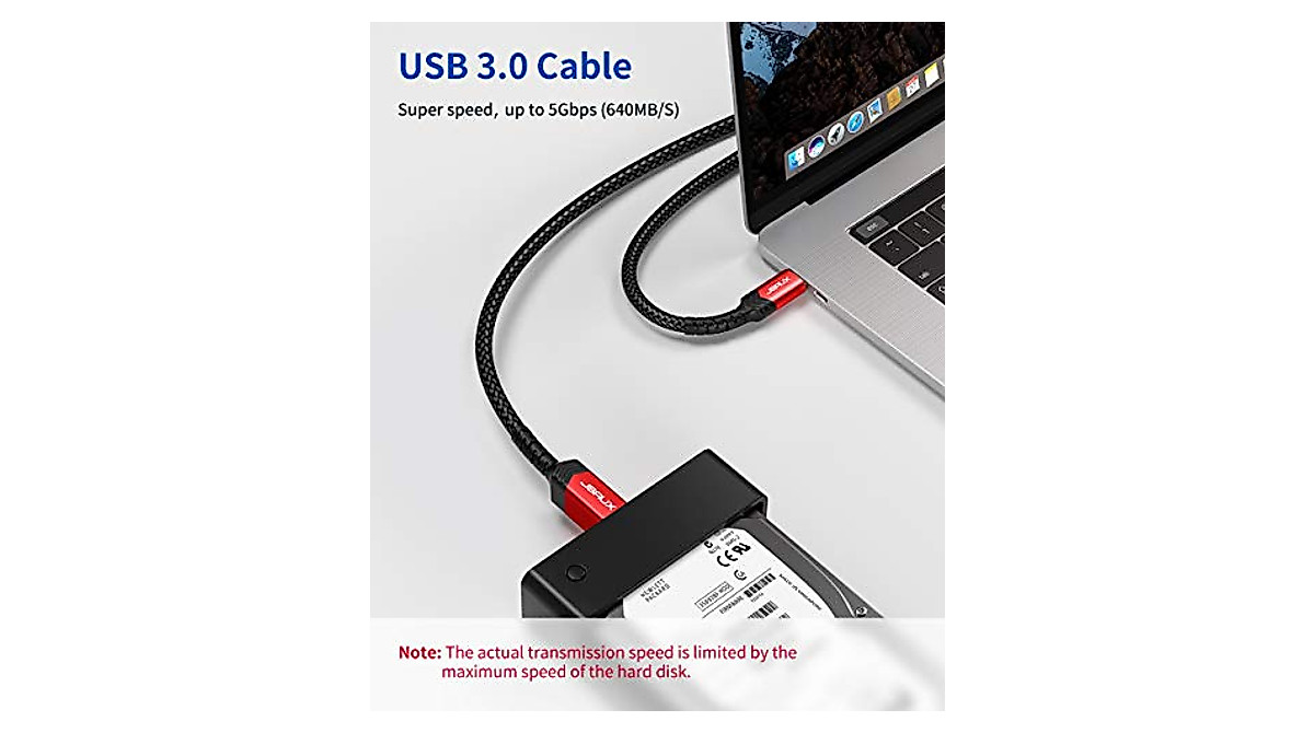JSAUX USB 3.0 A To B Cable - 6.6ft Nylon Braided Printer & Scanner Cable