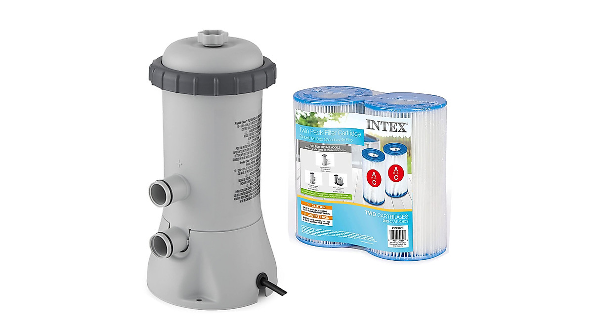 Intex 530 GPH Pool Filter Pump System with Cartridges - Easy Setup