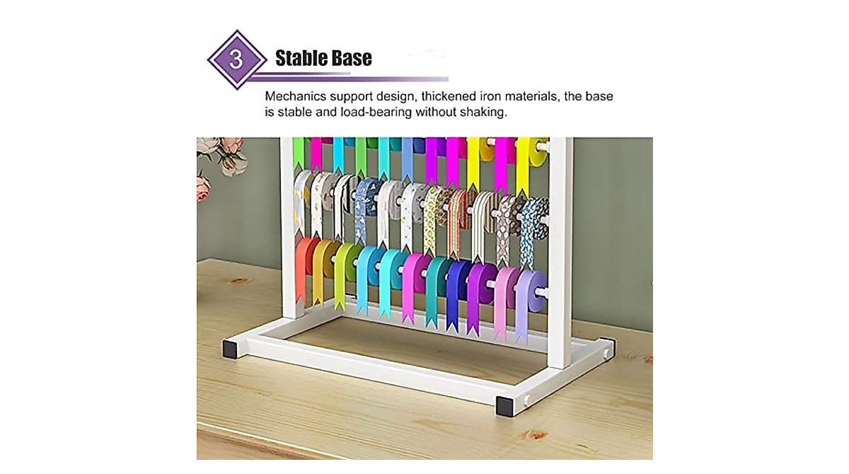 JYHHCYS Metal 4 Tier Ribbon Organizer for Craft Rooms