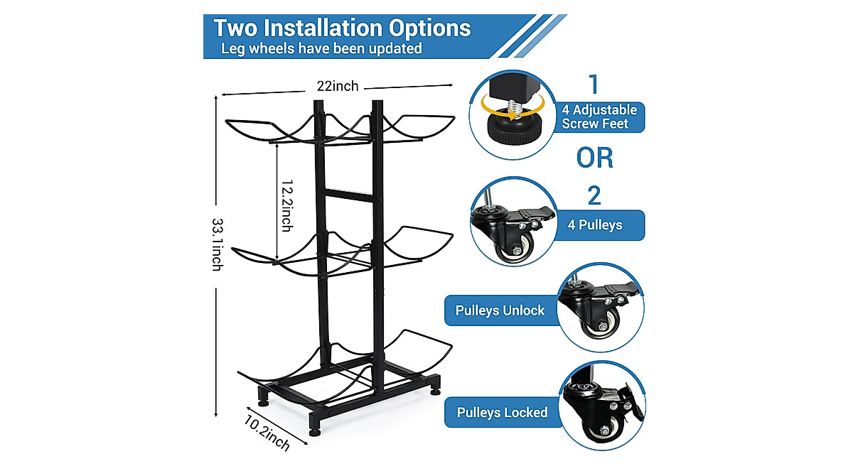 Heavy Duty 5 Gallon Water Bottle Holder with Wheels