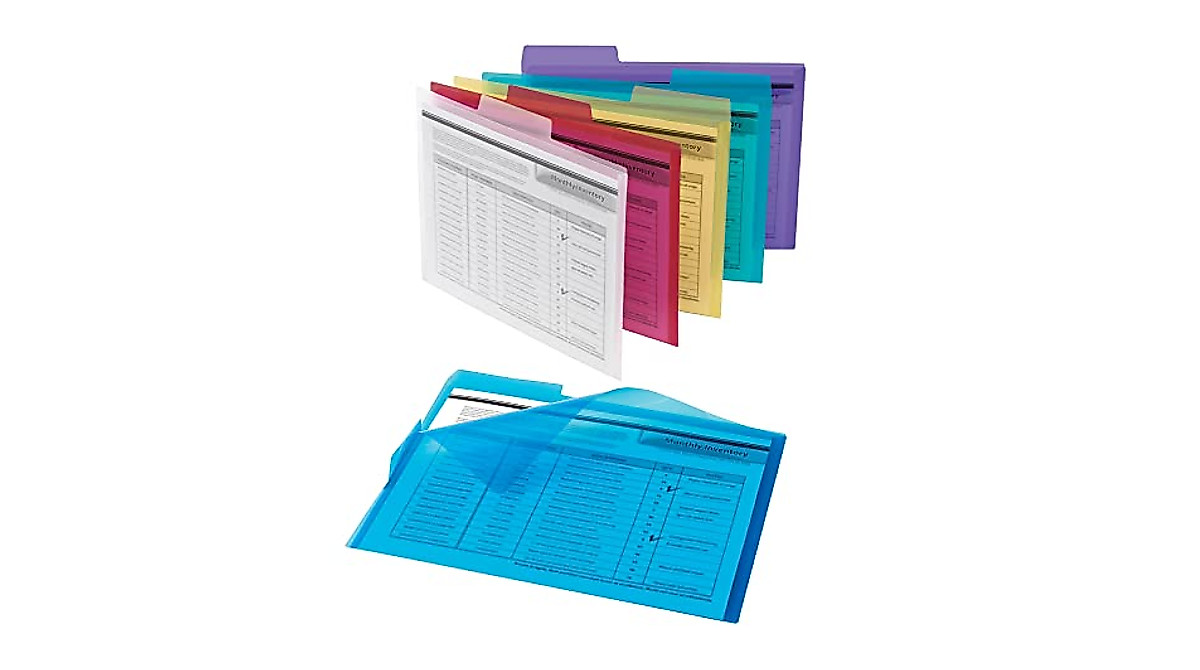 Office Depot Poly Project Tab Folders Pack of 6 for Office & Home