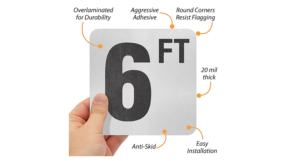 SmartSign 6 Ft Pool Depth Marker - Durable & Easy Install