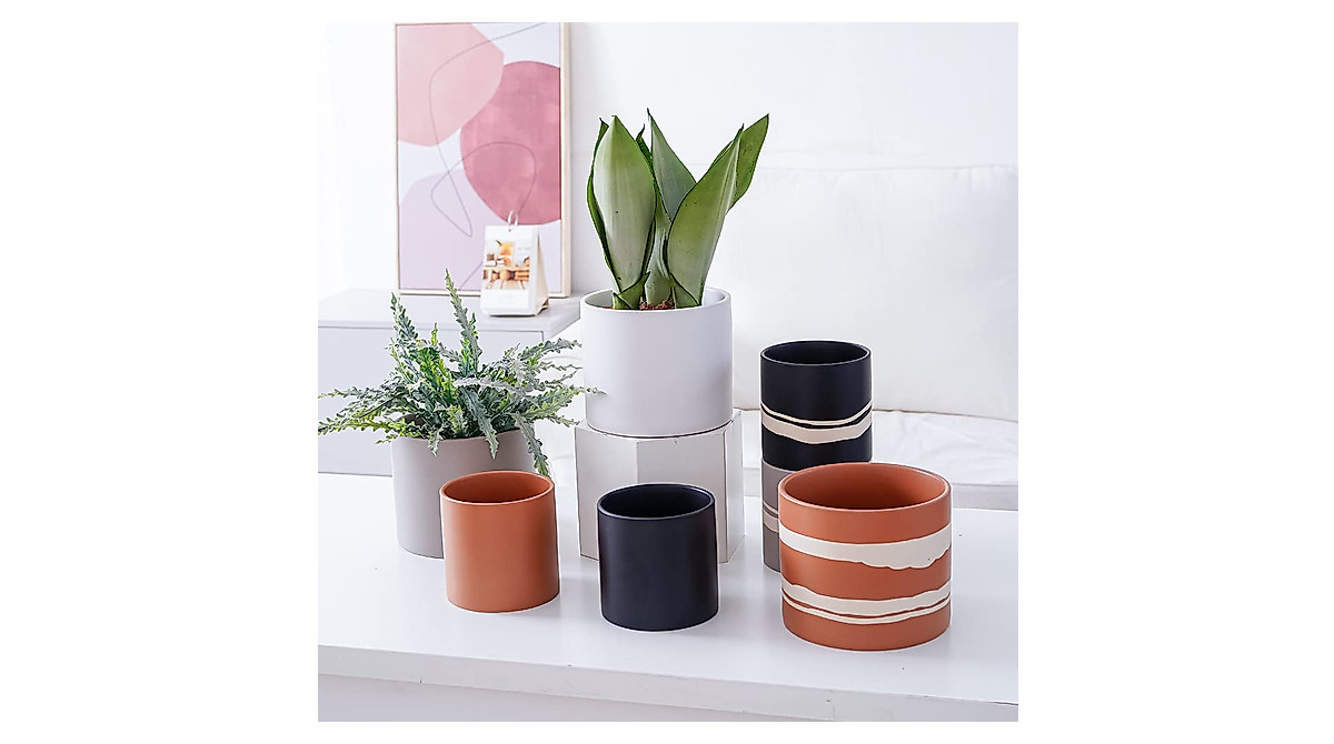 Nihow Modern Ceramic Plant Pot Set - Stylish Indoor Flower Pots