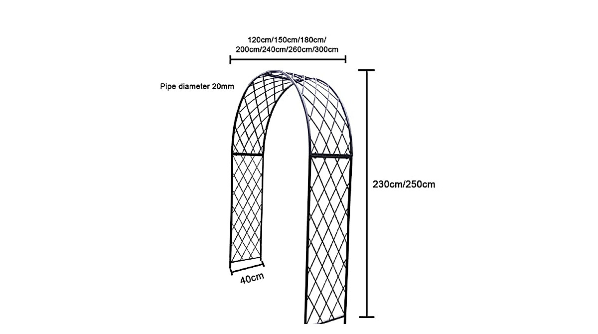 Heavy Duty Rose Arch Garden Trellis Arbor for Climbing Plants
