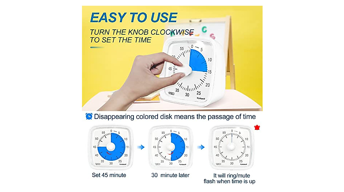 Yunbaoit Visual Timer: Silent Countdown & Night Light