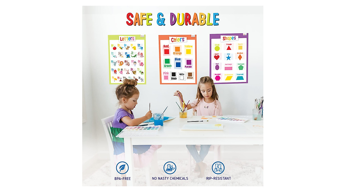 Toddler Learning Flash Cards Kit for Kids 2-6 - ABC, Numbers, Shapes