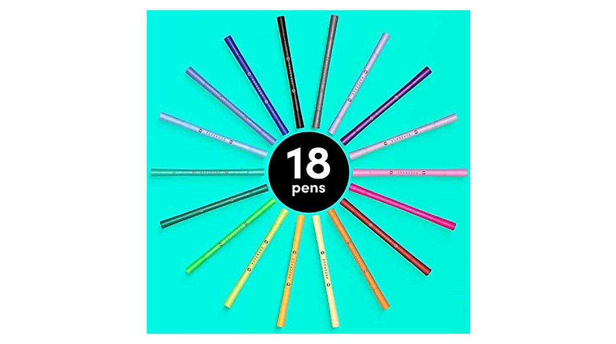 PAPERAGE Dual Tip Brush Pens - 18 Vibrant Colors
