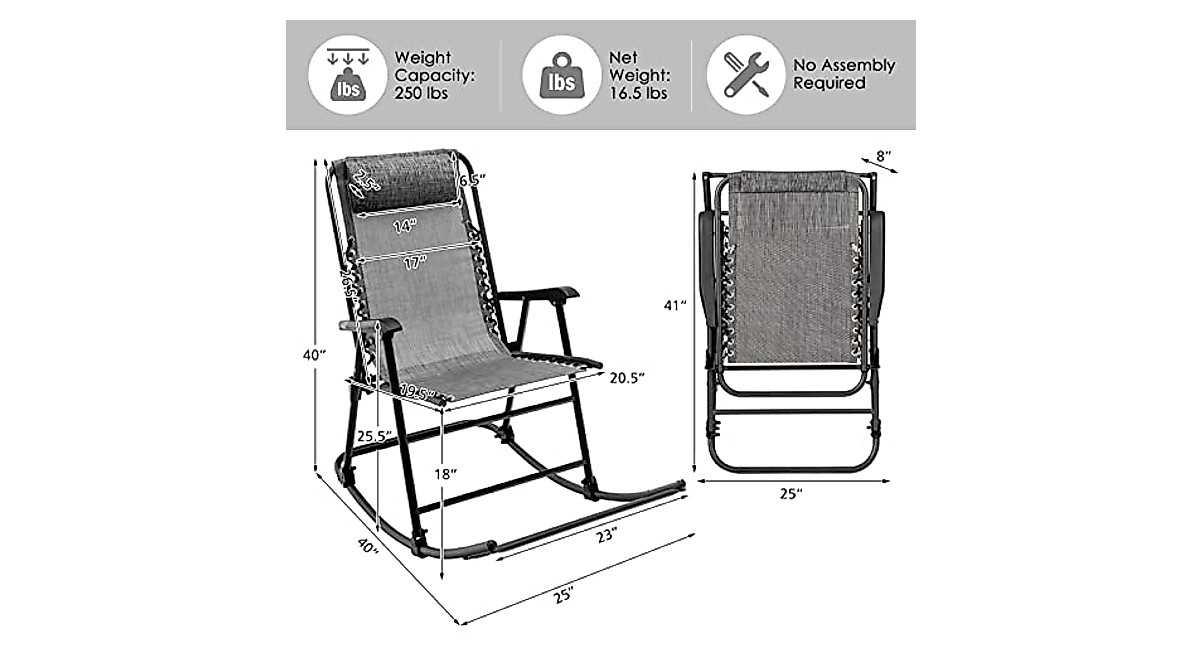 Goplus Folding Rocking Chair: Portable Zero Gravity Comfort