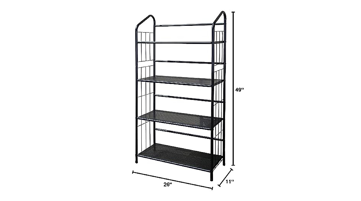ORE International Four Tier Metal Book Rack | Stylish Storage Solution