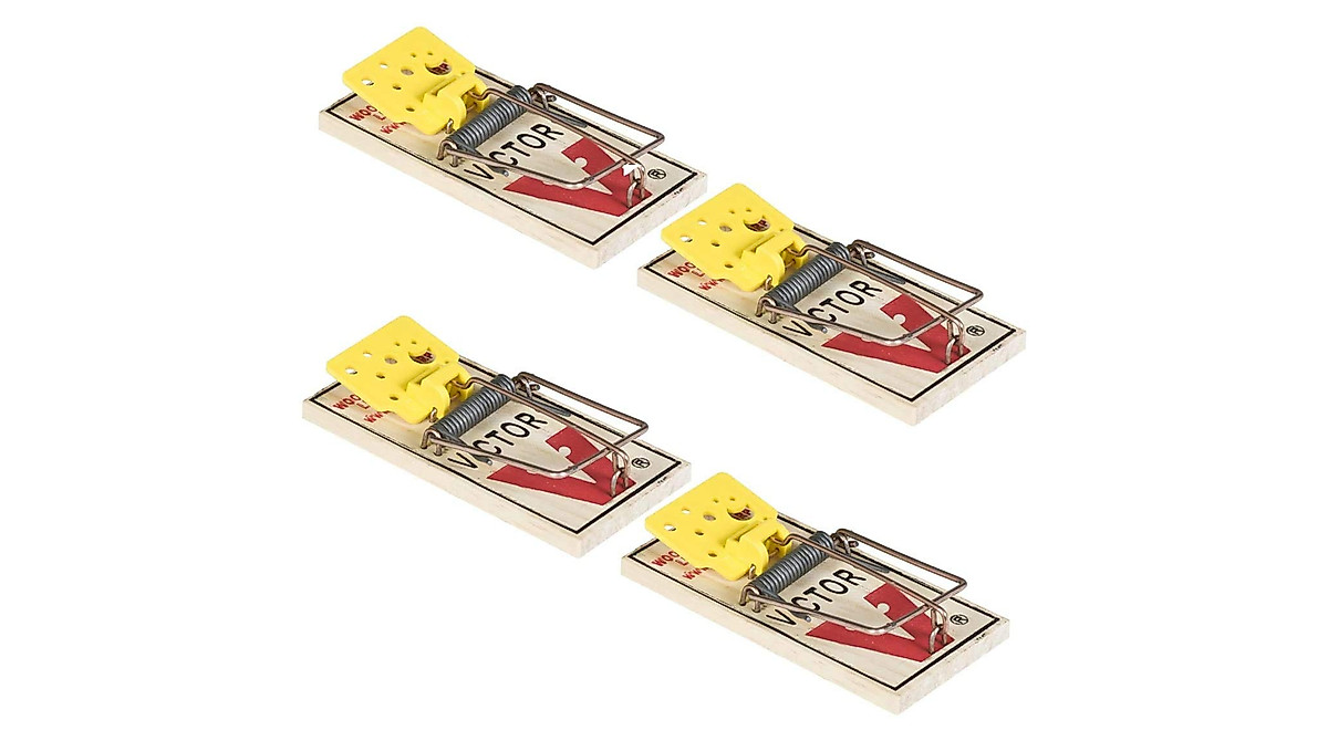 Victor M032 Easy Set Mouse Traps - 4 Pack for Instant Rodent Control