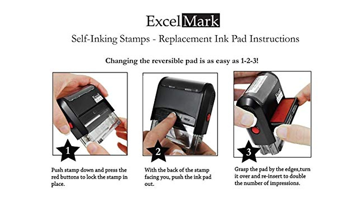 Get the ExcelMark Copy Self Inking Rubber Stamp - Red Ink