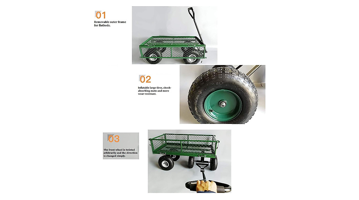 Dporticus Heavy-Duty Four-Wheel Folding Cart for Outdoor Use