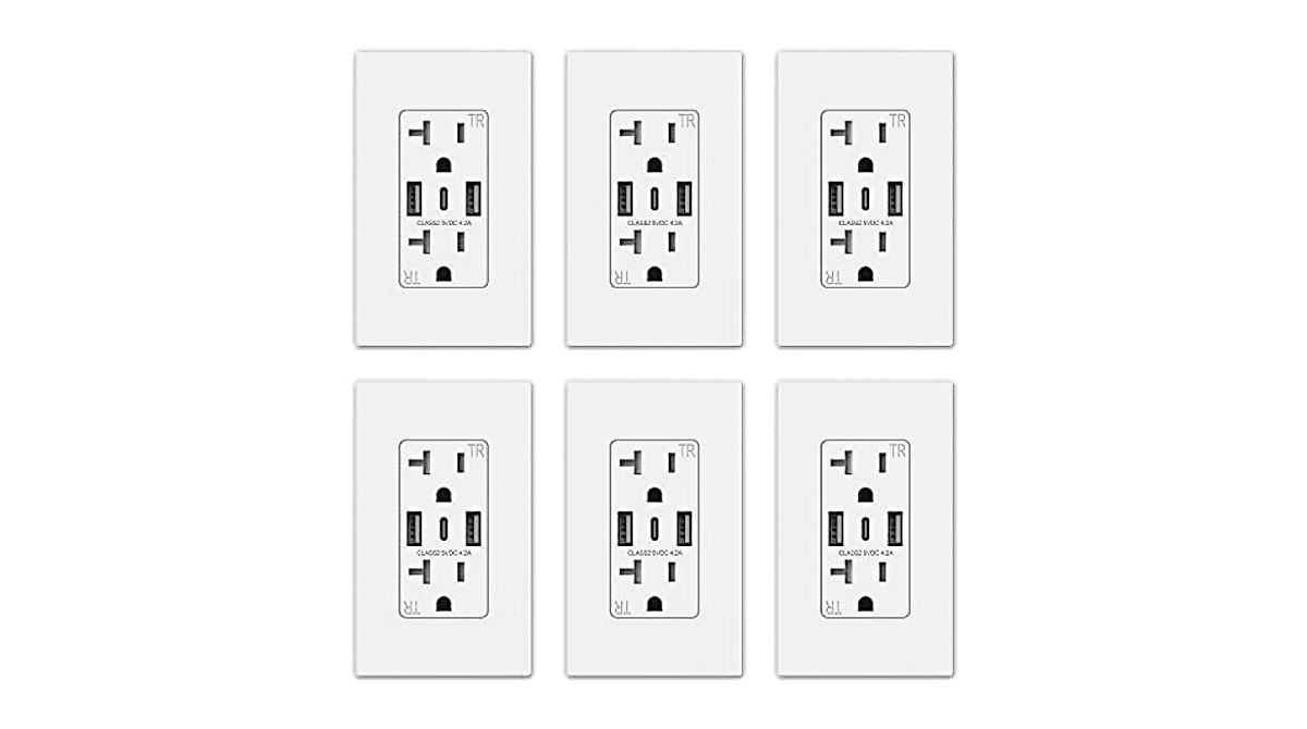 ELEGRP USB Wall Outlets - Fast 3-Port Charging