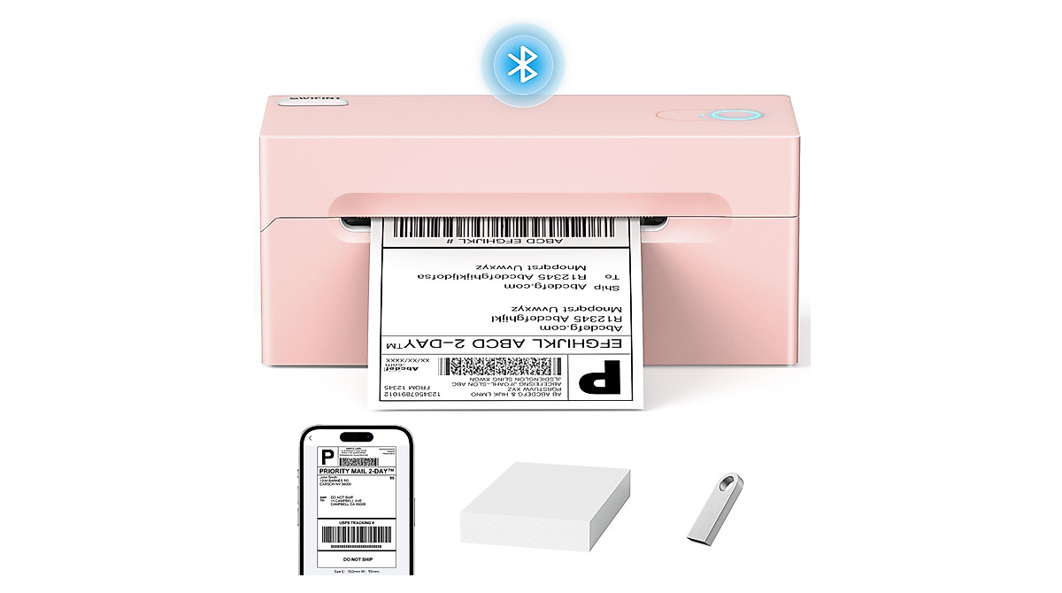 SWIFINT Wireless Bluetooth Thermal Label Printer for Shipping