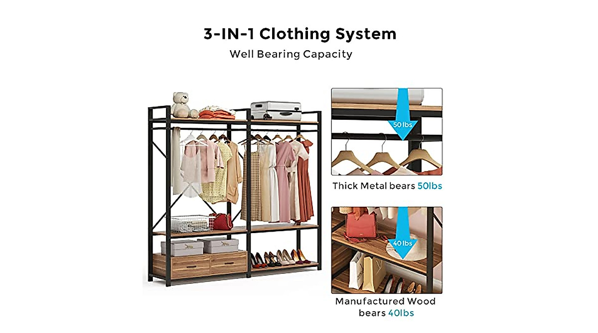 Tribesigns Heavy Duty Garment Rack - Organize Your Wardrobe