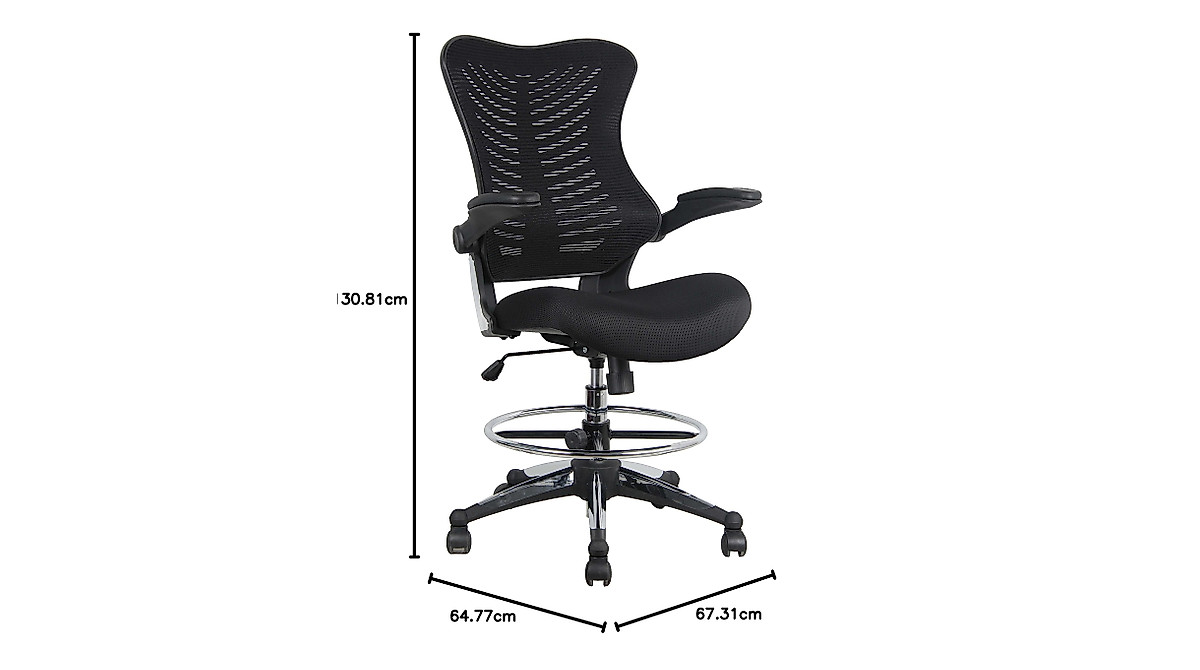 Office Factor Drafting Stool - Adjustable Mesh Office Chair for ...