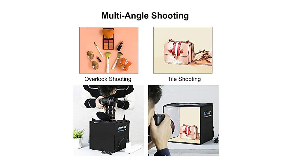 Foldable Photo Box Studio Kit with 12 Backgrounds - Portable & Dimmable ...
