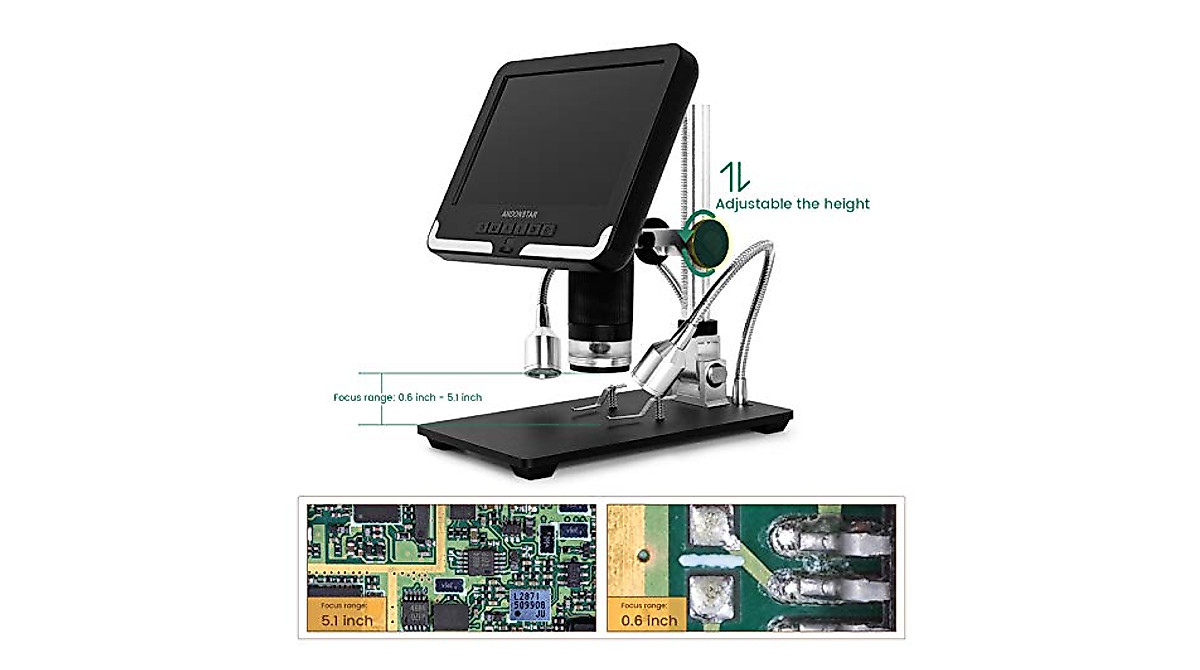 Andonstar AD206 USB Microscope with 7-Inch Display & 2MP HD Sensor