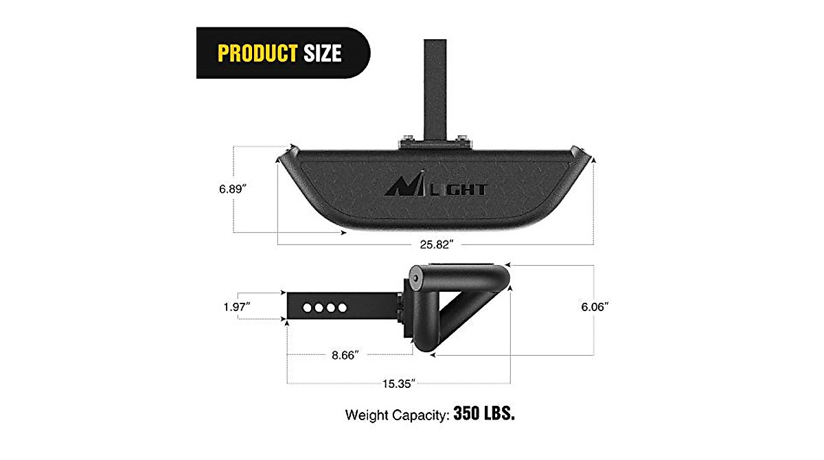Nilight Hitch Step with 2-Inch Hitch Receiver - Durable & Easy Install