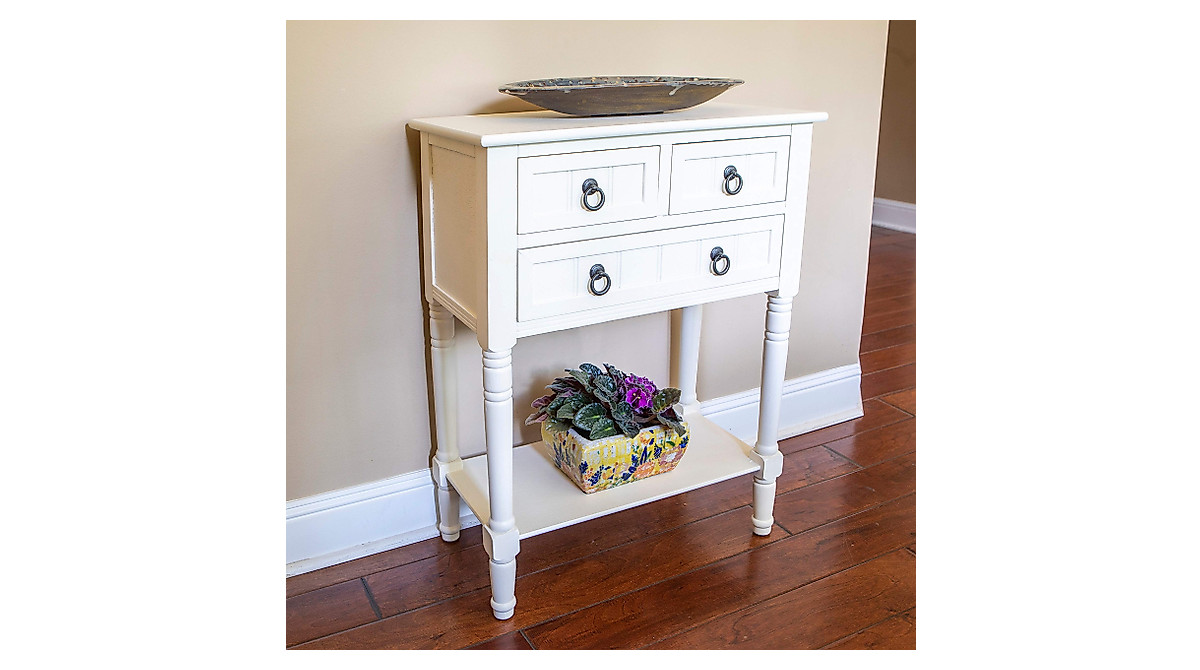 Decor Therapy Westerman Black Console Table with 3 Drawers