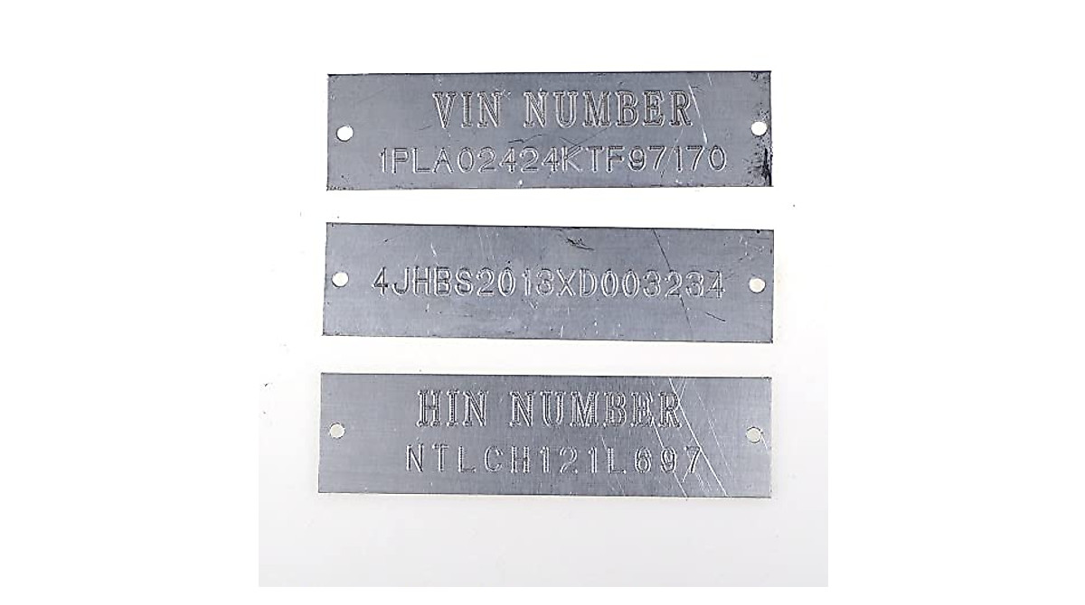 Beyondcity Custom VIN & Model Number Tags for Vehicles & Boats