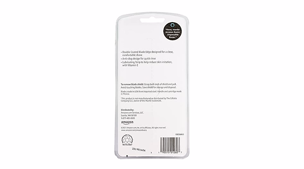 Amazon Basics 3-Blade Disposable Razors for Men - Smooth Shave