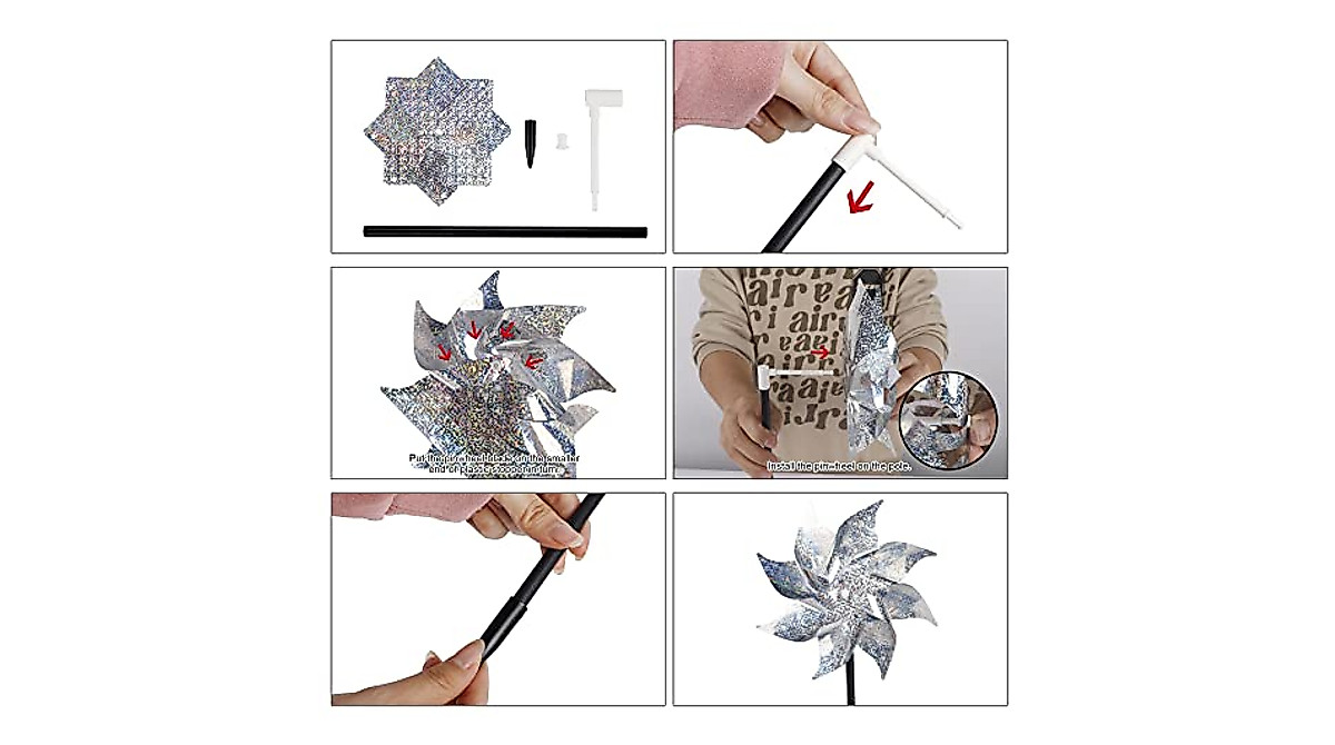 Hausse Reflective Pinwheels - 10 Pack Garden Decor