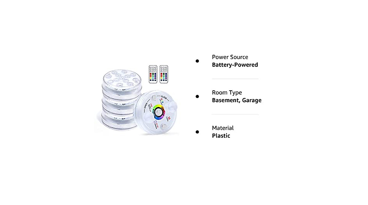 TUDELLO RF Submersible LED Pool Lights - IP68, Magnet, Suction