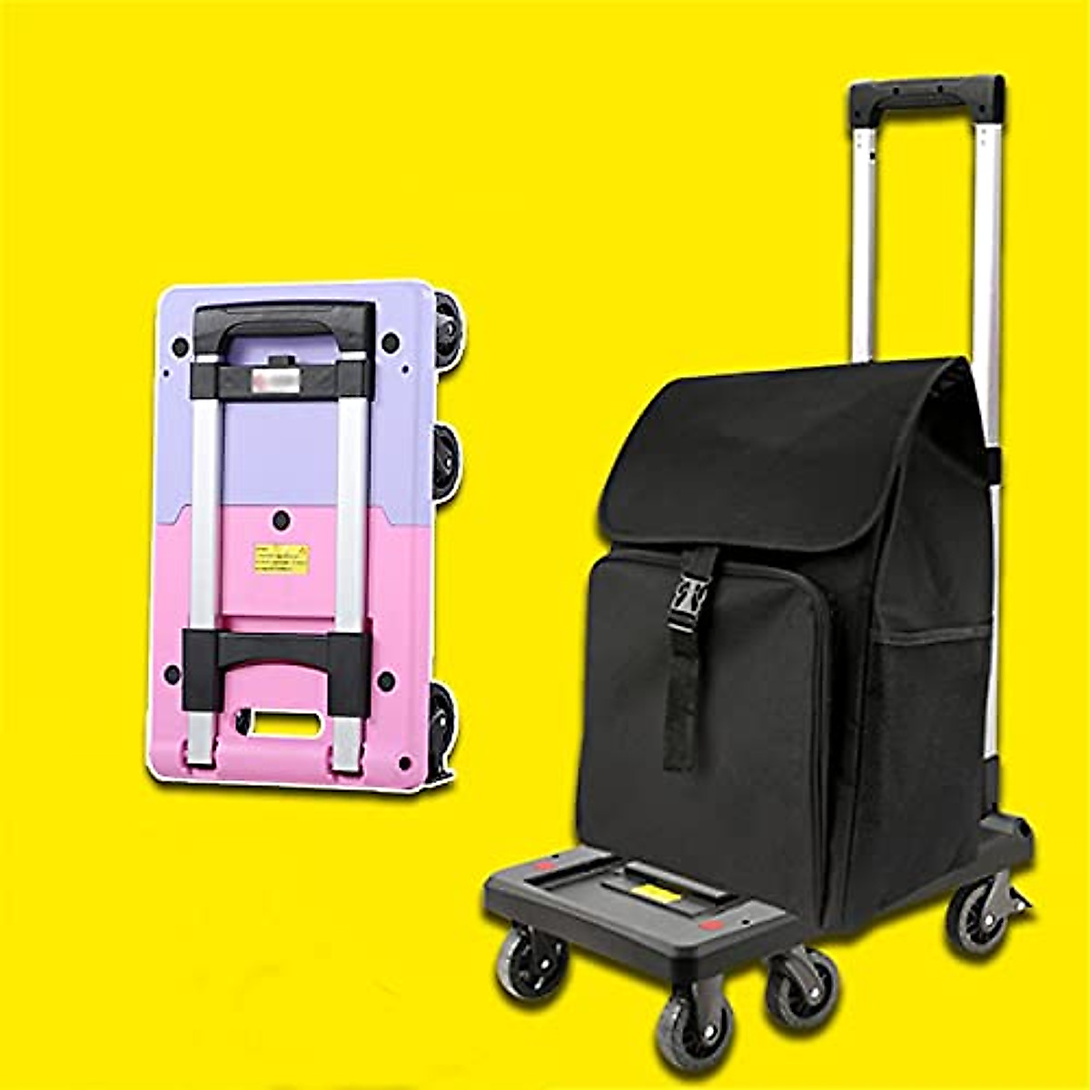 Foldable Platform Hand Truck | 360° Swivel Wheels