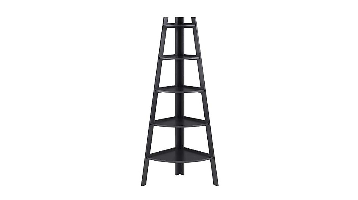 Danya B. Free Standing 5-Tier Pyramid Corner Ladder Display Shelving ...