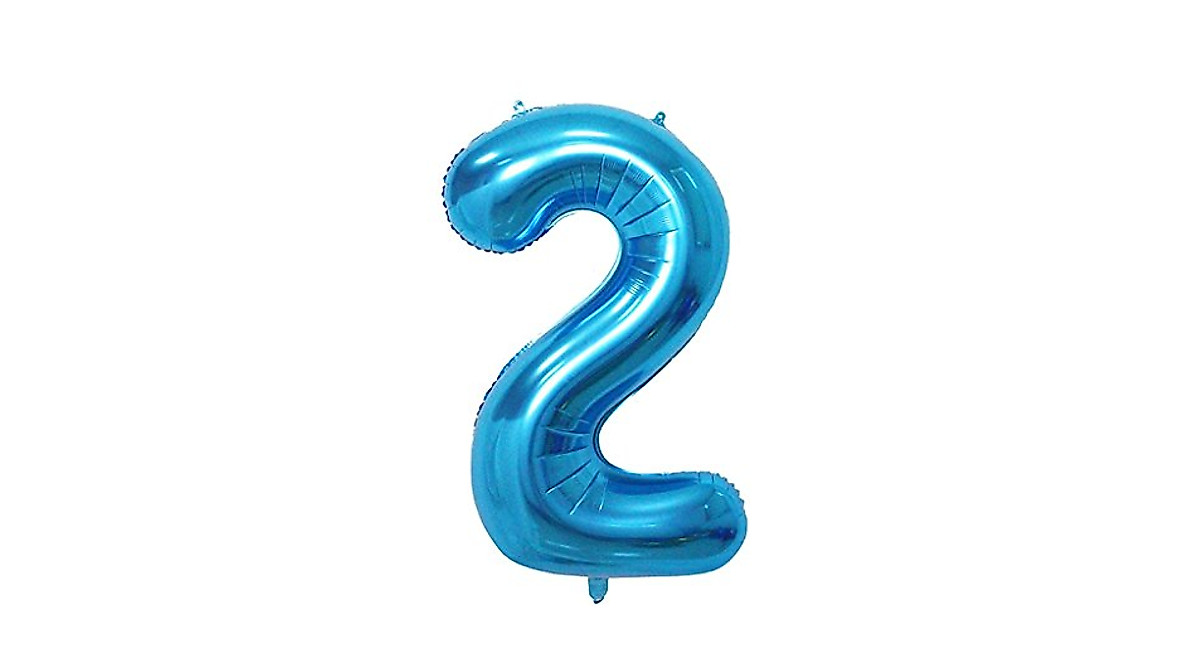 Big Blue Number Balloon Kit - 40 Inch Foil Balloons for Parties