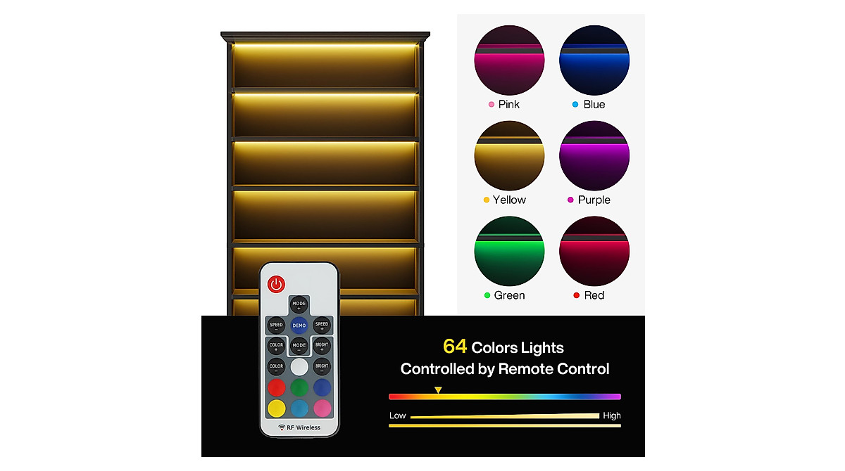 Tribesigns 69-Inch LED Bookcase - Modern & Elegant Design