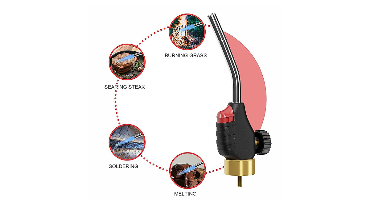 RTMMFG Propane Gas Welding Torch - Adjustable Webbed Flame Tool