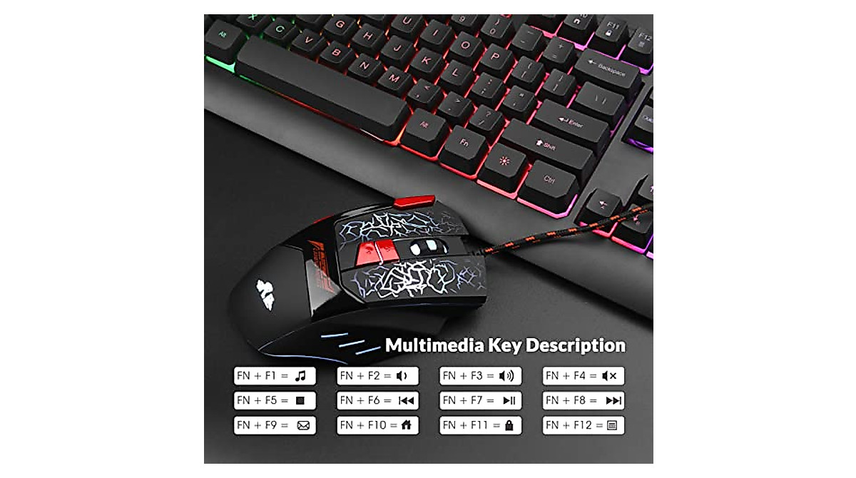 Rii Gaming Keyboard & Mouse Combo - LED Backlit Set