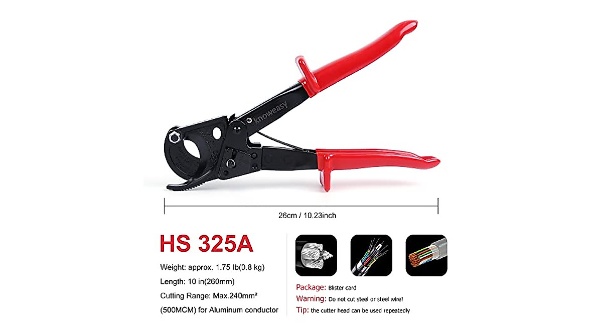 Knoweasy Ratchet Cable Cutter for Aluminum & Copper Cables