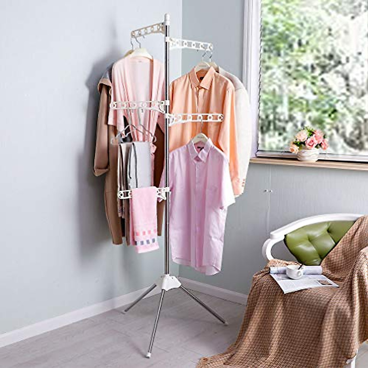 BAOYOUNI Foldable Clothes Drying Rack - Portable & Adjustable